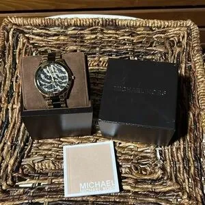 Michael Kors Gold and Black Runway Collection Watch BNIB Oversized Runway Gold-Tone Watch in BLACK | Michael Kors [US] main image 3